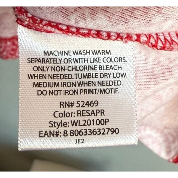 White Stag Womens Red Printed Knit Tank Top XXL Lace Scoop Neck 100% Cotton - Picture 9 of 9